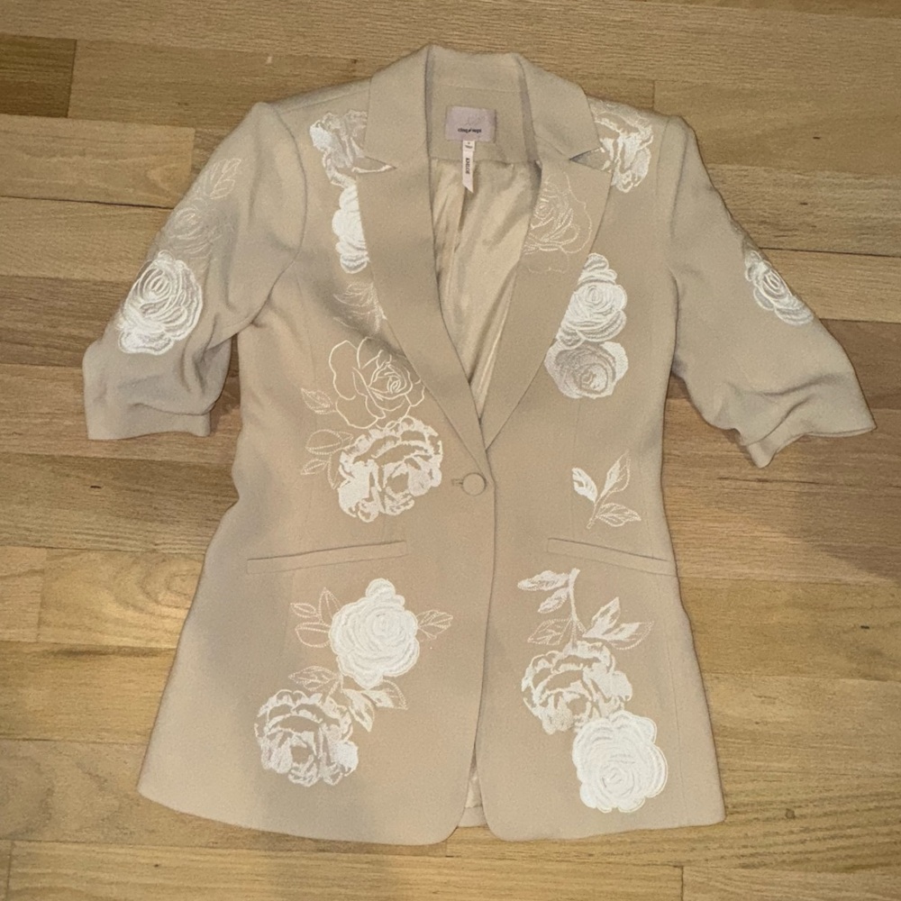 Cinq à Sept Beige Floral Blazer